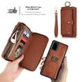 thumbnail image 1 of Feishell Galaxy S20 Plus Wallet Case, Multi-Functional Premium Leather Folio Removable Cover with Zip Purse ID Credit Card Holder & Detachable Magnetic Case For Samsung Galaxy S20 Plus, Brown, 1 of 9