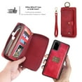 thumbnail image 1 of Feishell Galaxy S20 Plus Wallet Case, Multi-Functional Premium Leather Folio Removable Cover with Zip Purse ID Credit Card Holder & Detachable Magnetic Case For Samsung Galaxy S20 Plus, Red, 1 of 9