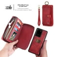 thumbnail image 1 of Feishell Galaxy S20 Ultra Wallet Case, Multi-Functional Premium Leather Folio Removable Cover with Zip Purse ID Credit Card Holder & Detachable Magnetic Case For Samsung Galaxy S20 Ultra, Red, 1 of 9