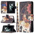thumbnail image 1 of Feishell Galaxy S21 FE Case Zipper Purse Embossed Pattern Premium Leather Wallet Cover Flip Stand Card Slots Holder Magnetic with Wrist Strap Case for Samsung Galaxy S21 FE, Elephant, 1 of 8