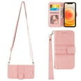 thumbnail image 1 of Feishell Galaxy S21 Plus Case with Credit Cards Holder, Wallet Magnetic Crossbody Shoulder Strap Flip Stand Purse Premium PU Leather Cover Women Girls For Samsung Galaxy S21 Plus, Pink, 1 of 11