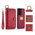 thumbnail image 1 of Feishell Galaxy S21 Plus Wallet Case, Multi-Functional Premium Leather Folio Removable Cover with Zip Purse ID Credit Card Holder & Detachable Magnetic Case For Samsung Galaxy S21 Plus, Red, 1 of 9