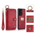thumbnail image 1 of Feishell Galaxy S21 Wallet Case, Multi-Functional Premium Leather Folio Removable Wallet Cover with Zip Purse ID Credit Card Holder & Detachable Magnetic Case For Samsung Galaxy S21, Red, 1 of 9
