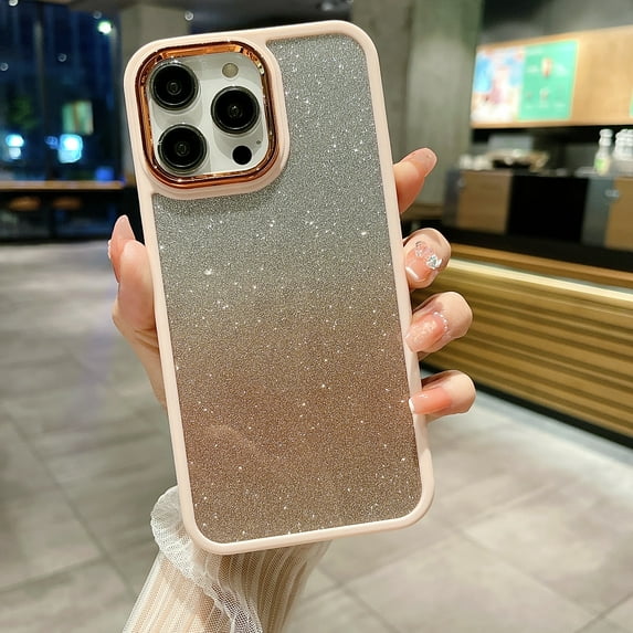 Feishell Glitter Case for iPhone 11 Pro Max, Gradient Sparkle-Shining Hybrid Rugged PC Acrylic + TPU Electroplated Lens Protection Non-Yellowing Slim Lightweight Cover for iPhone 11 Pro Max,Gold