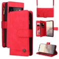 thumbnail image 1 of Feishell for Google Pixel 6 Pro 6.7 inch Zipper Wallet Case with Wrist Strap & Shoulder Strap,Premium PU Leather Magnetic Clasp Flip Holder Card Slots Crossbody Phone Case for Women Men,Red, 1 of 18