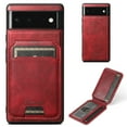 thumbnail image 1 of Feishell for Google Pixel 6 Pro Case with Detachable Card Pocket,Shockproof Premium PU Leather Cover Compatible with MagSafe,Credit Card Slots Kickstand Magnetic Car Mount Phone Case - Red, 1 of 10
