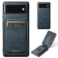 thumbnail image 1 of Feishell for Google Pixel 6 Pro Case with Detachable Card Pocket,Shockproof Premium PU Leather Cover Compatible with MagSafe,Credit Card Slots Kickstand Magnetic Car Mount Phone Case - Blue, 1 of 10