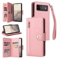 thumbnail image 1 of Feishell for Google Pixel 6 Pro Wallet Case with Wrist Strap,Premium PU Leather Zipper Pocket Magnetic Buckle Folio Flip ID Credit Card Slots Shockproof Kickstand Phone Case for Women Men,Rosegold, 1 of 15