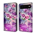 thumbnail image 1 of Feishell for Google Pixel 6 Slim Wallet Case with Fashion Colorful Pattern Painted,Luxury PU Leather Magnetic Flip Stand Card Slots Pocket Phone Case,Butterflies & Flowers, 1 of 8