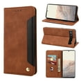 thumbnail image 1 of Feishell for Google Pixel 6A 6.1 inch Wallet Case,Shockproof Ultra Thin Premium PU Leather Magnetic Closure Card Slots Cash Pocket TPU Bumper Shock Absorbing Flip Kickstand Phone Cover,Brown, 1 of 10