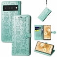 thumbnail image 1 of Feishell for Google Pixel 6A Cartoon Cute Wallet Case, Cat Dog Style Flip with ID Card Holder Premium PU Leather Cases with Wrist Strap, Magnetic Closure Folio Kickstand Phone Cover, Green, 1 of 11