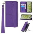 thumbnail image 1 of Feishell for Google Pixel 6A Phone Case with Wrist Strap,for Women Men,Shockproof Protective Premium PU Leather Magnetic Closure Flip Kickstand Credit Card Slots Wallet Phone Case,Purple, 1 of 10