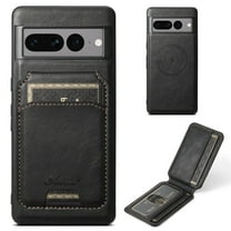Feishell for Google Pixel 7 Pro Case with Detachable Card Pocket,Shockproof Premium PU Leather Cover Compatible with MagSafe,Credit Card Slots Kickstand Magnetic Car Mount Phone Case - Black