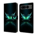 thumbnail image 1 of Feishell for Google Pixel 7 Slim Wallet Case with Fashion Colorful Pattern Painted,Luxury PU Leather Magnetic Flip Stand Card Slots Pocket Phone Case,Reflection Butterfly, 1 of 8