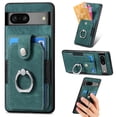 thumbnail image 1 of Feishell for Google Pixel 7 Wallet Case with Elastic Card Holder,Premium PU Leather Shockproof TPU Bumper 360° Rotation Finger Ring Holder Kickstand Anti-Scratch Protective Phone Case,Green, 1 of 8