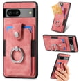 thumbnail image 1 of Feishell for Google Pixel 7 Wallet Case with Elastic Card Holder,Premium PU Leather Shockproof TPU Bumper 360° Rotation Finger Ring Holder Kickstand Anti-Scratch Protective Phone Case,Pink, 1 of 9