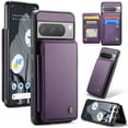 thumbnail image 1 of Feishell for Google Pixel 8 Pro Case with Card Holder, Wallet Case for Women Men with RFID Blocking, Durable PU Leather Kickstand Magnetic Clasp Shockproof Phone Case,Purple, 1 of 9