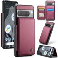 thumbnail image 1 of Feishell for Google Pixel 8 Pro Case with Card Holder, Wallet Case for Women Men with RFID Blocking, Durable PU Leather Kickstand Magnetic Clasp Shockproof Phone Case,Winered, 1 of 9