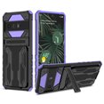 thumbnail image 1 of Feishell for Google Pixel 8 Wallet Case Credit Card Holder Stand Kickstand Rugged Hard PC + Soft TPU Shockproof Heavy Duty Defender Armor [Military Grade Protection] Grip Phone Case, Purple, 1 of 9
