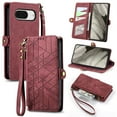 thumbnail image 1 of Feishell for Google Pixel 8A Case Wallet,Retro High Quality Zipper Pouch PU Leather Strap Flip Case with Magnetic Closure,[RFID Blocking] Card Holder Kickstand for Google Pixel 8A,Red, 1 of 10