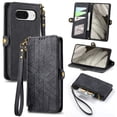 thumbnail image 1 of Feishell for Google Pixel 8A Case Wallet,Retro High Quality Zipper Pouch PU Leather Strap Flip Case with Magnetic Closure,[RFID Blocking] Card Holder Kickstand for Google Pixel 8A,Black, 1 of 10