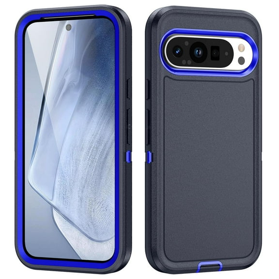 Feishell for Google Pixel 9 / 9 Pro Case, Rugged Triple-Layers Protection [Anti-Scratch Military Grade] Cover Shockproof Heavy Duty Full Protection Case for Google Pixel 9 / 9 Pro, Darkblue