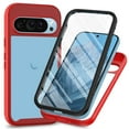 thumbnail image 1 of Feishell Google Pixel 9 Pro XL Case Built-in Screen Protector Clear Rugged 360 Full Body Protective Shockproof Hard Back Soft TPU Defender Dual Layer Heavy Duty Bumper Anti-Scratch Cover Case, Red, 1 of 5