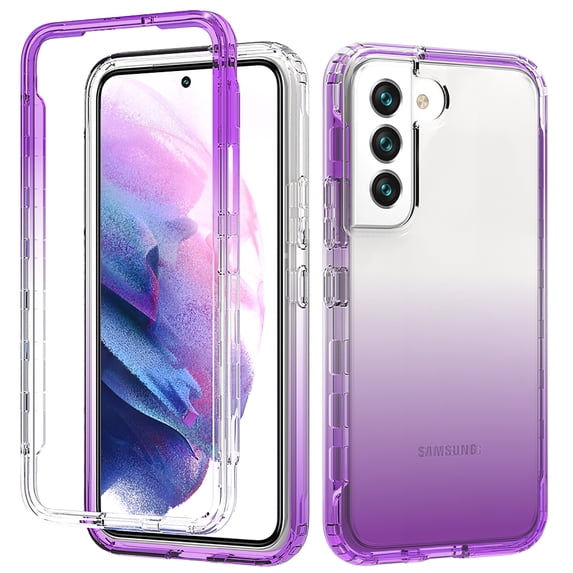 Feishell Gradient Clear Case for Samsung Galaxy A25 5G,Dual Layer Hybrid 2-In-1 PC + TPU Transparent Anti-Scratch Shockproof Lightweight Slim Phone Case for Samsung Galaxy A25 5G,Purple