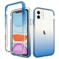 thumbnail image 1 of Feishell Gradient Clear Case for iPhone 11 (6.1 inch),Dual Layer Hybrid 2-In-1 PC + TPU Transparent Anti-Scratch Shockproof Lightweight Slim Phone Case for iPhone 11,Blue, 1 of 7