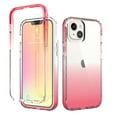thumbnail image 1 of Feishell Gradient Clear Case for iPhone 14 (6.1 inch),Dual Layer Hybrid 2-In-1 PC + TPU Transparent Anti-Scratch Shockproof Lightweight Slim Phone Case for iPhone 14,Red, 1 of 6