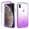 thumbnail image 1 of Feishell Gradient Clear Case for iPhone X/XS (6.1 inch),Dual Layer Hybrid 2-In-1 PC + TPU Transparent Anti-Scratch Shockproof Lightweight Slim Phone Case for iPhone X/XS,Purple, 1 of 7