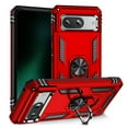 thumbnail image 1 of Feishell Hybrid Armor Phone Case for Google Pixel 8,Military Grade Shockproof 360 Rotatable Metal Ring Holder Kickstand Support Magnetic Car Mount Dual Layer Protective Phone Cover,Red, 1 of 7