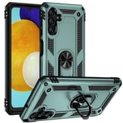 Feishell Hybrid Armor Phone Case for Samsung Galaxy A26 5G,Military Grade Shockproof 360 Rotatable Metal Ring Holder Kickstand Support Magnetic Car Mount Dual Layer Protective Phone Cover,Darkgreen