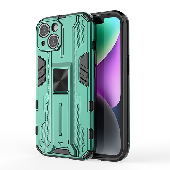 Feishell Hybrid Armor Rugged Case for Apple iPhone 7/8/SE 2020/SE 2022,Support Magnetic Car Mount,Military Grade Drop Protection Hidden Kickstand Rugged Non-Slip Durable Phone Case,Green