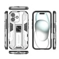 thumbnail image 1 of Feishell Hybrid Armor Rugged Case for iPhone 16 Plus,Support Magnetic Car Mount,Military Grade Drop Protection Hidden Kickstand Rugged Non-Slip Durable Phone Case for iPhone 16 Plus,Silver, 1 of 1
