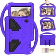thumbnail image 1 of Feishell Kids-Friendly Case for Amazon Kindle Fire 7 12th Generation 2022 Released,with Portable Handle & Kickstand,Shockproof EVA Foam Anti-Scratch Child Protector Tablet Case Cover,Purple, 1 of 7
