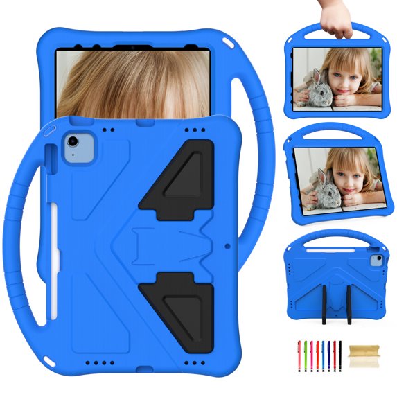 Feishell Kids-Friendly Case for Apple iPad 10th Generation 10.9 inch (2022),with Portable Handle & Kickstand,Shockproof EVA Foam Anti-Scratch Child Protector Tablet Case Cover,Blue