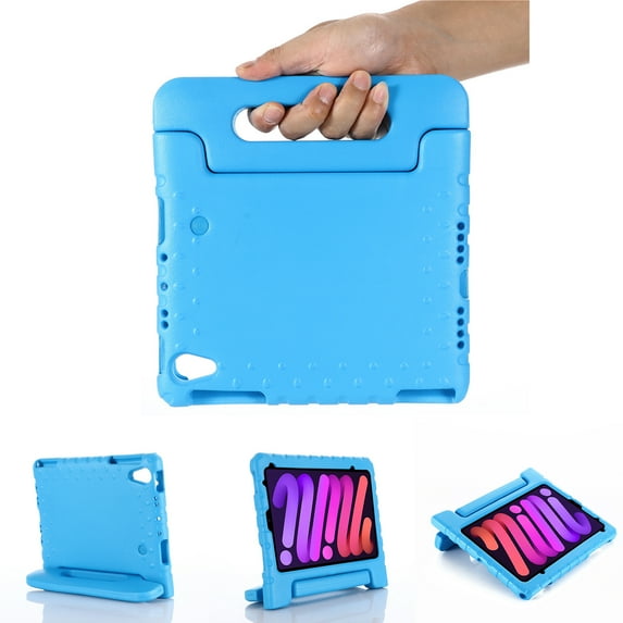 Feishell Kids-Friendly Case for Apple iPad mini (6th generation) Released 2021,Shockproof EVA Foam Cover Portable Handle Stand Child Proof Rugged Protective Case Cover,Blue