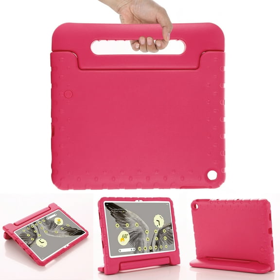 Feishell Kids-Friendly Case for Google Pixel Tablet 2023,Shockproof EVA Foam Cover Portable Handle Stand Child Proof Rugged Protective Case Cover,Rose