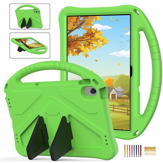 Feishell Kids-Friendly Case for Lenovo Tab M10 Plus (3rd Gen) 2022 Released,with Portable Handle & Kickstand,Shockproof EVA Foam Anti-Scratch Child Protector Tablet Case Cover,Green