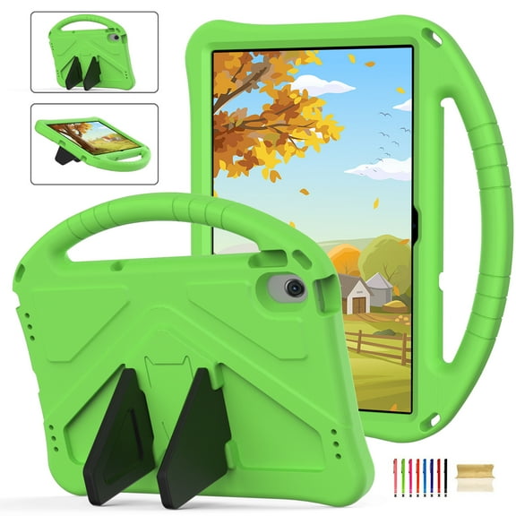 Feishell Kids-Friendly Case for Lenovo Tab M10 Plus (3rd Gen) 2022 Released,with Portable Handle & Kickstand,Shockproof EVA Foam Anti-Scratch Child Protector Tablet Case Cover,Green