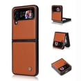 thumbnail image 1 of Feishell Leather Folding Case for Samsung Galaxy Z Flip 4, Soft Silicone Scratches-Resistant Drop Protection Case with Wireless Charging Shockproof Magnetic Flip Case for Samsung Z Flip 4,Brown, 1 of 7