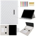 thumbnail image 1 of Feishell Luxury Leather Smart Cover for iPad 10th Gen 10.9" 2022,Magnetic Flip Auto Kickstand Card Slots Shockproof Anti-Scratch Wake/Auto Sleep Folio Protective Case,White, 1 of 7
