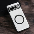 thumbnail image 1 of Feishell Magnetic Case for Google Pixel 8 Pro,Built in Magnets for MagSafe Charger,Luxury PU Leather Shockproof Lightweight Case Support Wireless Charging Ultra Thin Phone Case, White, 1 of 9