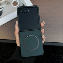 Feishell Magnetic Case for Motorola Razr 2025,Built in Magnets Compatible with MagSafe Charger,Luxury PU Leather Shockproof Case Support Wireless Charging Ultra Thin Phone Case,Green