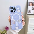 thumbnail image 1 of Feishell Magnetic Case for iPhone 13 Pro Max Compatible with MagSafe Rubber Silicone Flower Embossed Floral Luxury Patterned Thin Fit Anti-Scratch Shokcproof Cover For iPhone 13 Pro Max, purple, 1 of 9