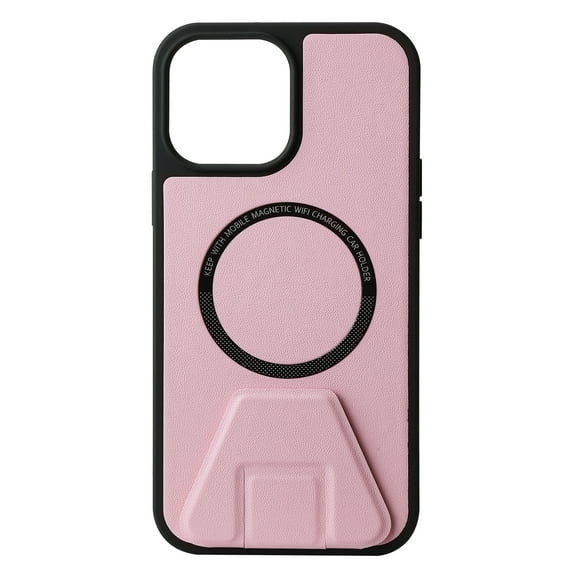 Feishell Magnetic Case for iPhone 14 Plus, with Kickstand,Shockproof Luxury PU Leather Built in Magnets Circle for MagSafe Charger Lightweight Slim Fit Stand Phone Case Cover,Pink