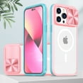 thumbnail image 1 of Feishell Magnetic Case for iPhone 14 Pro, Crystal Clear Rugged PC Soft TPU Acrylic Hybrid Shockproof Cover with Camera Lens Sliding Support Wireless Charging Protective Case,Pink, 1 of 6