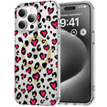 thumbnail image 1 of Feishell Magnetic Case For iPhone 15 Pro Luxury Leopard Cute Pattern Design Compatible with MagSafe Rubber Silicone Shockproof Case Wireless Charging for iPhone 15 Pro 6.1 inch, Rose, 1 of 7