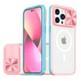 thumbnail image 1 of Feishell Magnetic Case for iPhone XR, Crystal Clear Rugged PC + TPU + Acrylic Hybrid Shockproof Cover with Camera Lens Sliding Support Wireless Charging Protective Case, Pink, 1 of 6